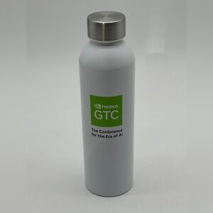 White 22oz Stainless Steel Water Bottle NVIDIA GTC + Google Cloud Edition